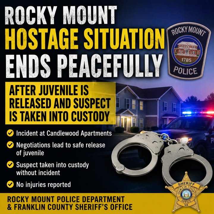Rocky Mount hostage situation ends peacefully after juvenile is released and suspect is...