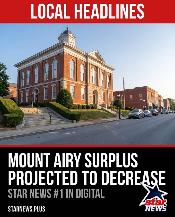 Mount Airy's surplus fund, or savings, is projected to drop for the first time in years when the present...