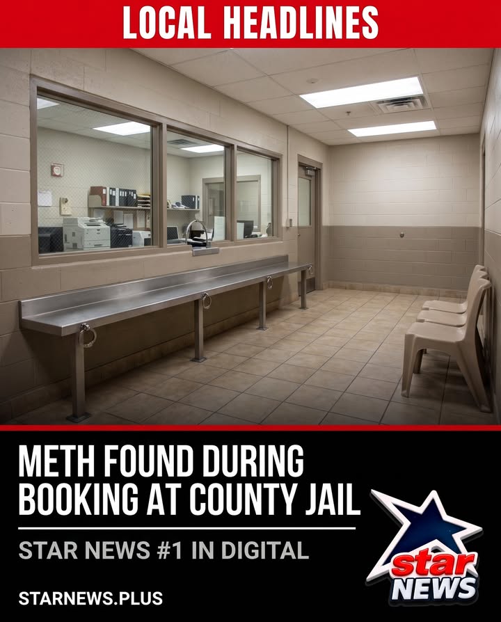 A woman arrested by another agency was found with methamphetamine during the booking process at the...