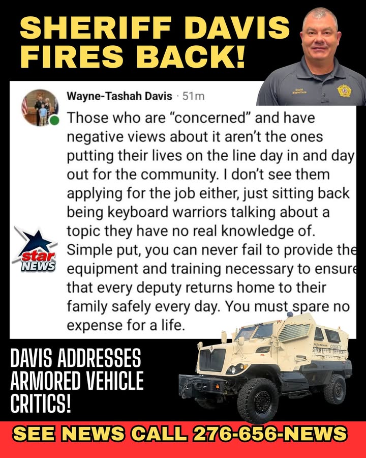 Henry County Sheriff Wayne Davis addressess armored vehicle critics!