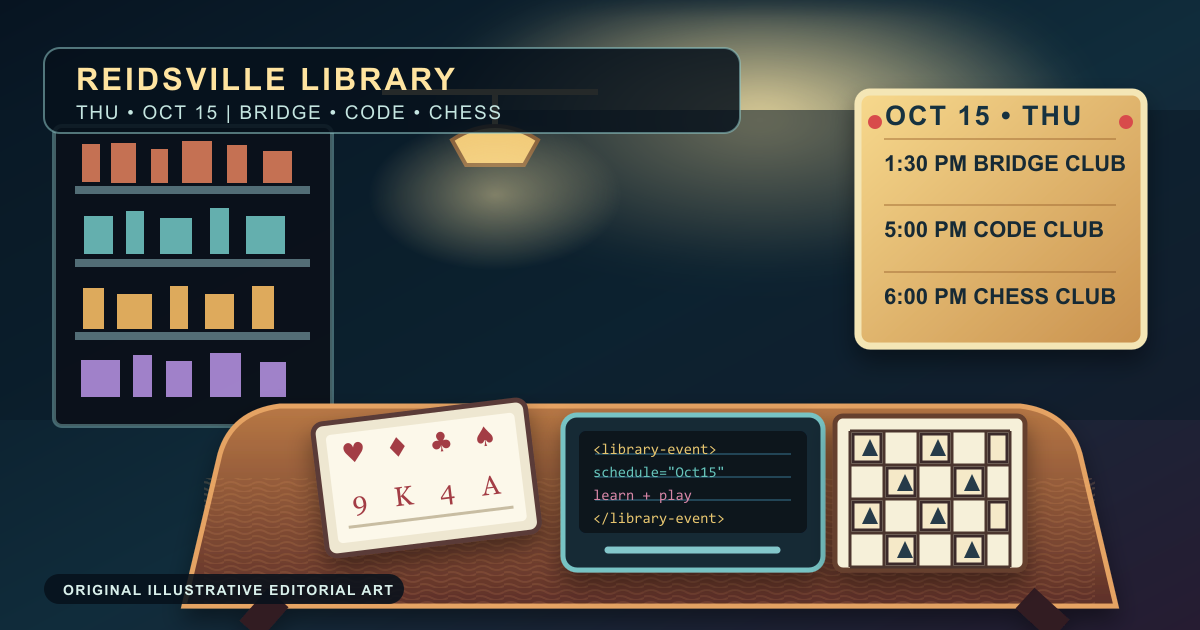 Reidsville Library schedules bridge, code and chess programs for Oct. 15
