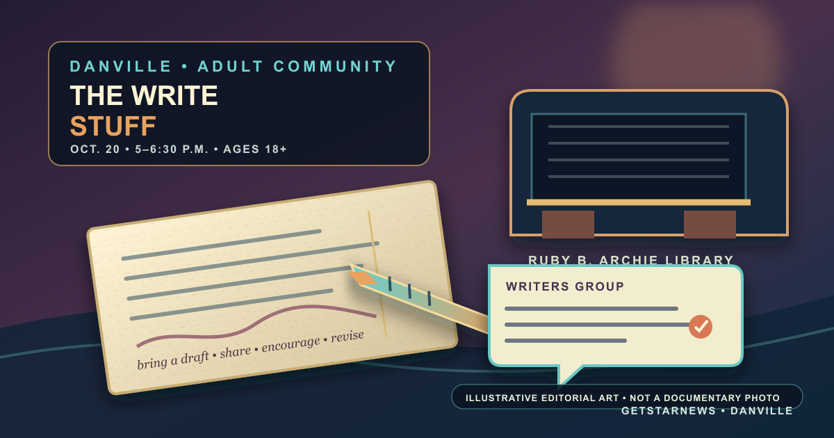 Danville library hosts The Write Stuff writers group Oct. 20
