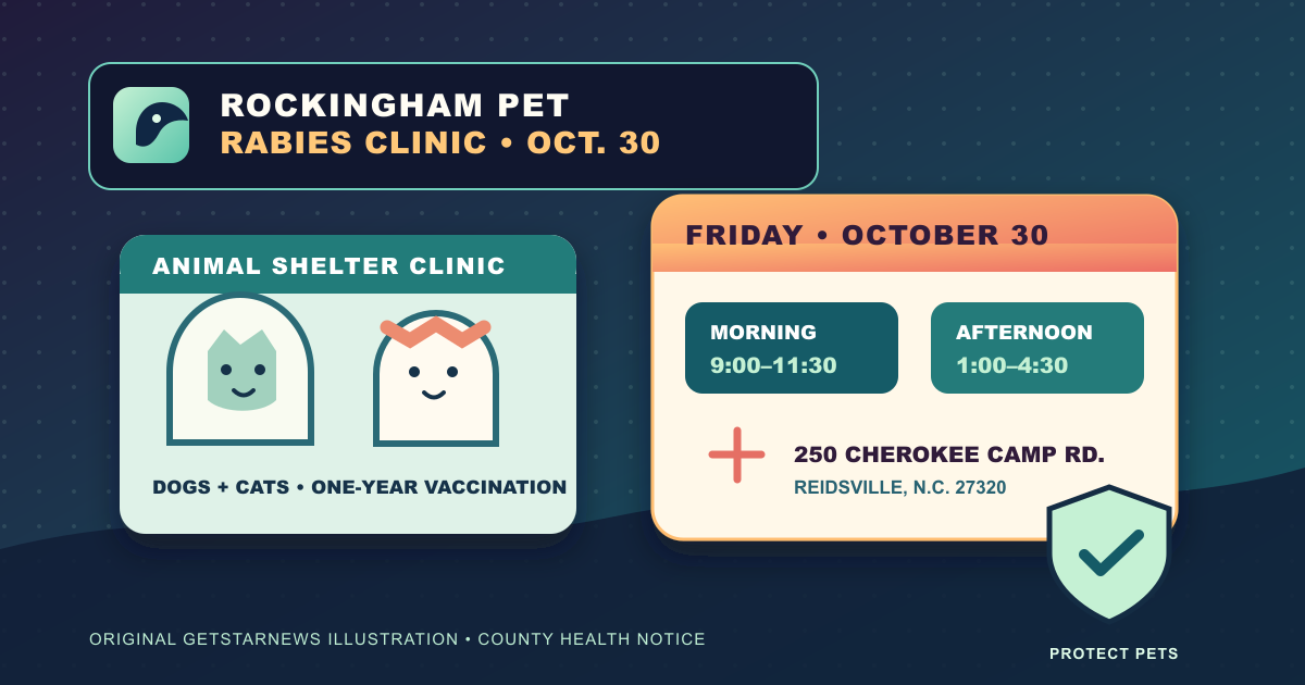Free rabies vaccinations set Oct. 30 at Rockingham County Animal Shelter